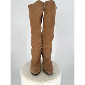 Sam Edelman Victoria Slouchy Pull-on Knee High Caramel Leather Boots Sz 8